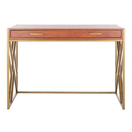 Safavieh Elaine 1 Drawer Desk - Natural & Gold DSK2201C
